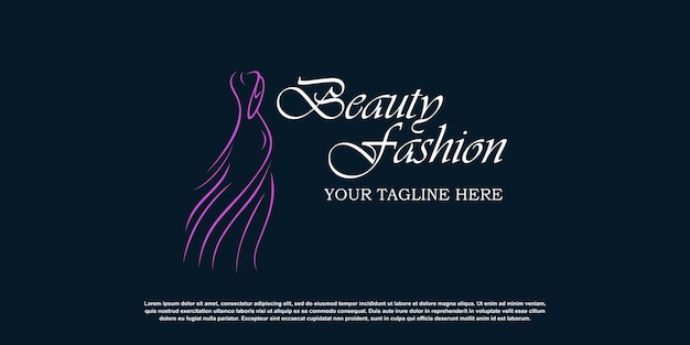 Fashion logo design template with creative concept premium vector