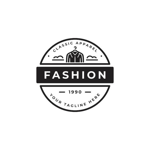 Vector fashion logo in simple minimalist style for fashion trend logos clothing or boutique logos