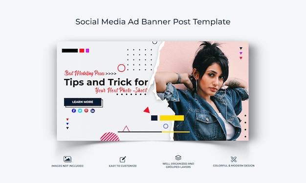 Fashion Mens and Women Fashion social media facebook ad banner post template premium vector