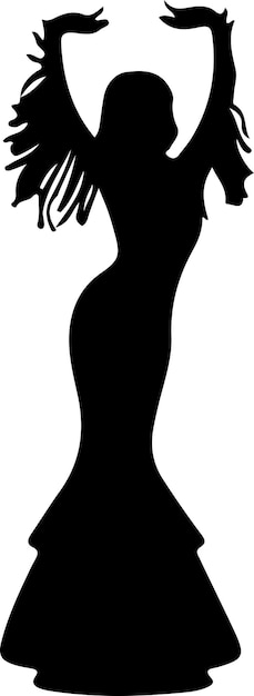 Vector a fashion model girl vector black color silhouette 10