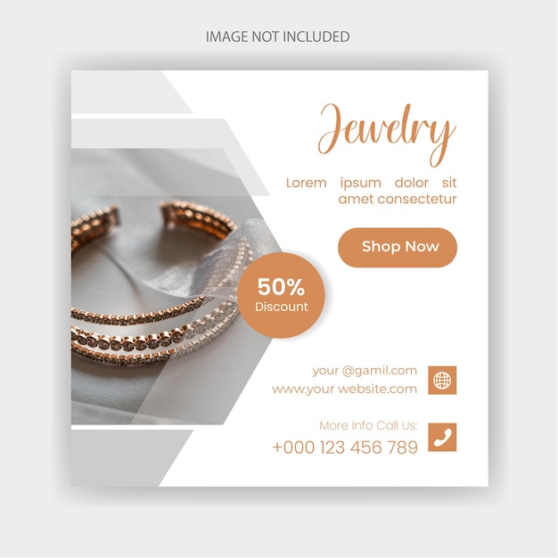 Fashion model and jewelry sale for social media instagram post web banner Premium