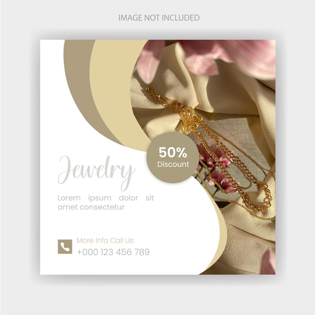 Fashion model and jewelry sale for social media instagram post web banner Premium