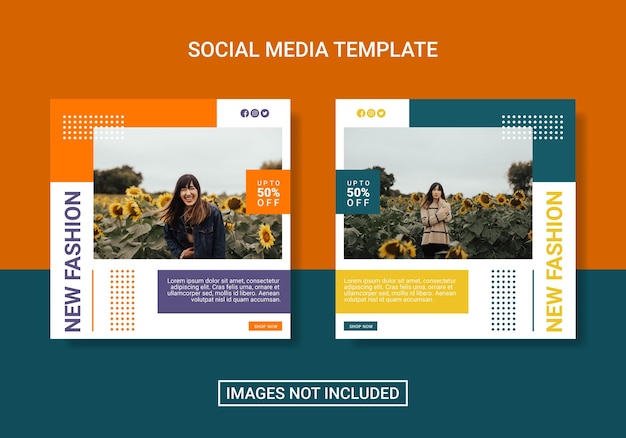 Fashion modern social media post collection template