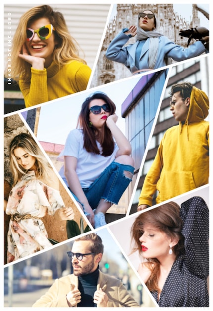 Fashion Pictures or photos frame collage and digital photo wall template