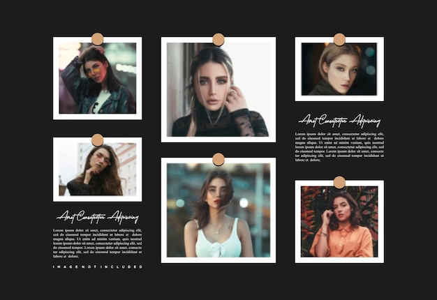 Fashion Pictures or photos frame collage and digital photo wall template