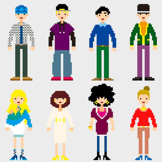 Fashion Pixel People icons