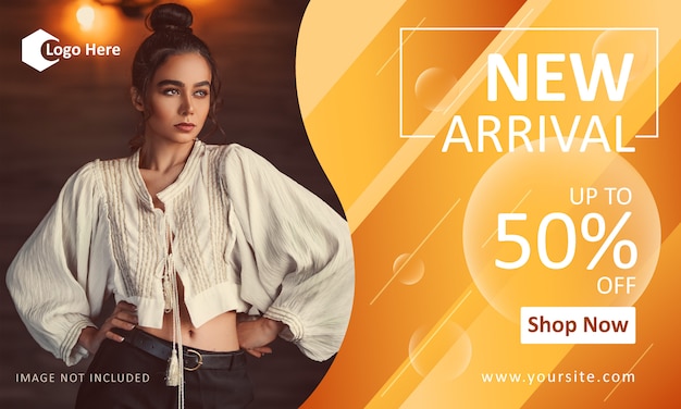 Fashion promotion banner template for new arrival