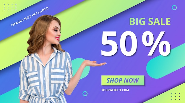 Fashion Promotion Store Banner Gradient Design Modern Template