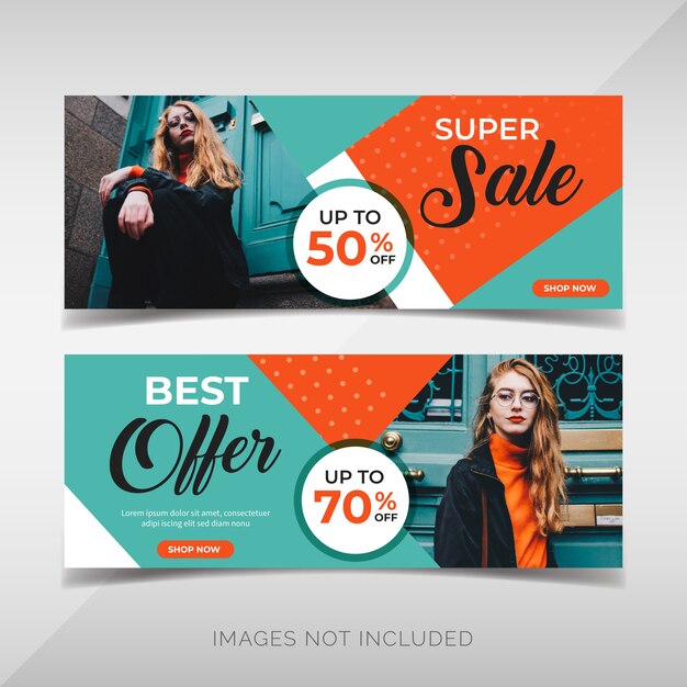 Vector fashion sale banner collection