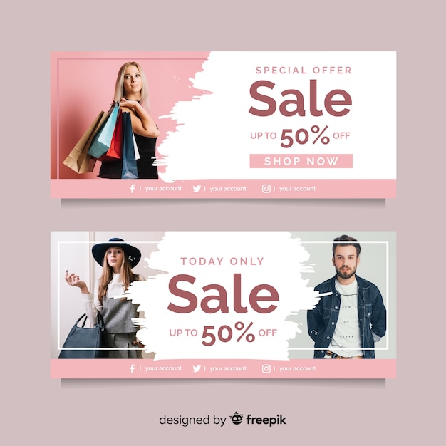 Fashion sale banner collection