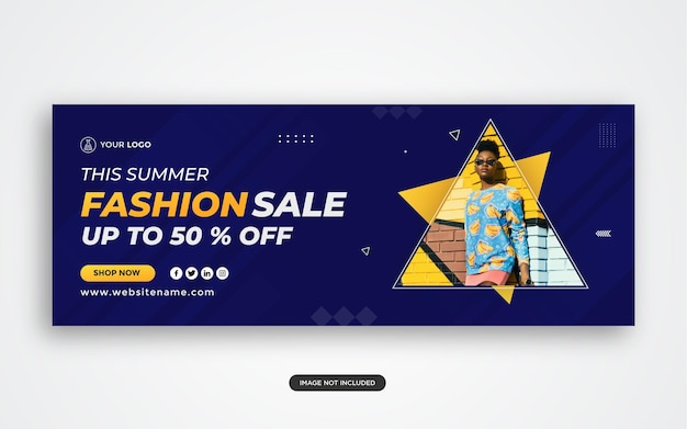 Fashion sale banner for social media facebook cover and web advertising Premium Vector