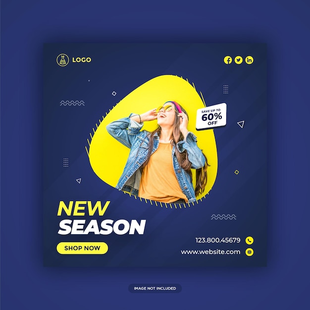 Fashion sale banner for social media facebook cover and web advertising Premium Vector