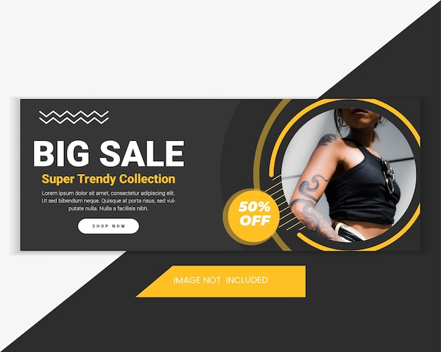 Fashion sale banner social media page cover template. Social media templates for promotion. 