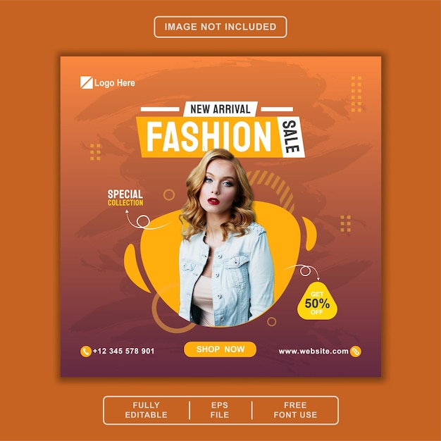 Fashion Sale Banner Social Media Post Instagram Facebook Template