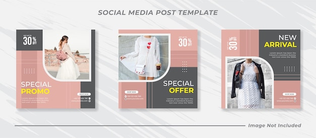 Fashion sale banner for social media post template