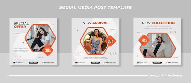 Fashion sale banner or square flyer for social media post template