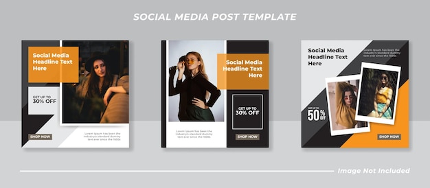 Fashion sale banner or square flyer for social media post template