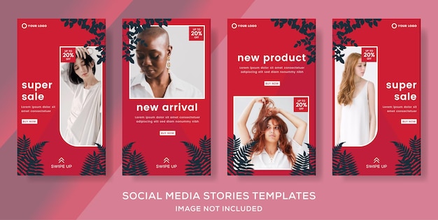 Fashion sale banner stories post template for social mediaremium vector