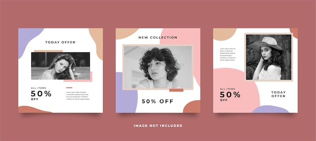 Fashion sale banner template for social media instagram