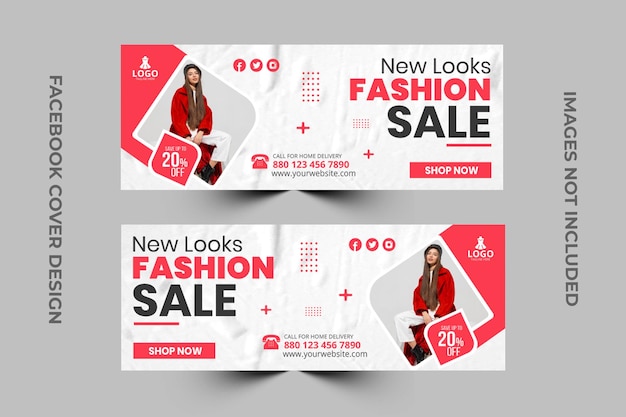 Fashion Sale Facebook Cover, banner Design Template