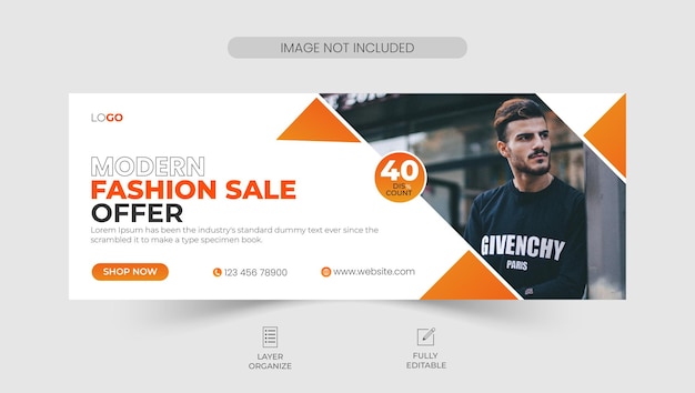 Fashion sale facebook cover design template