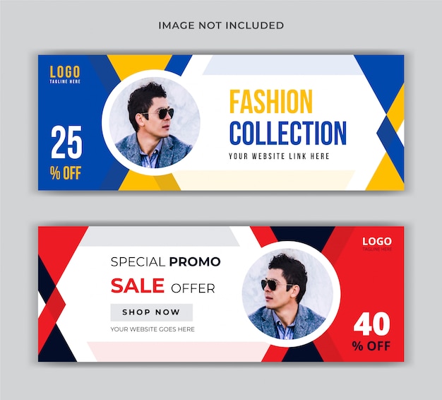 Fashion sale facebook cover page banner template