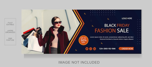 Fashion sale facebook cover page and  web banner template