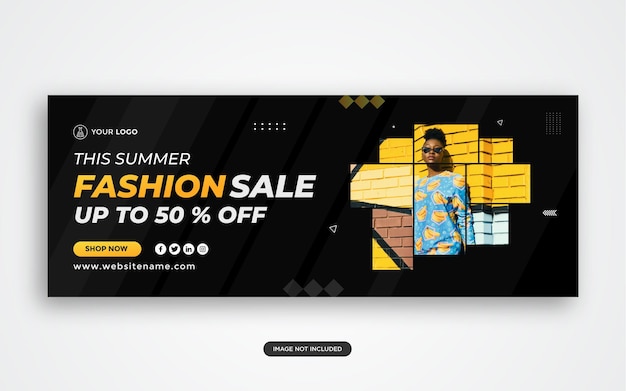 Fashion sale facebook cover and web banenr advertising template Premium Vector