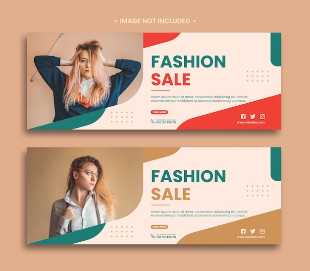 Fashion sale facebook cover and web banner template