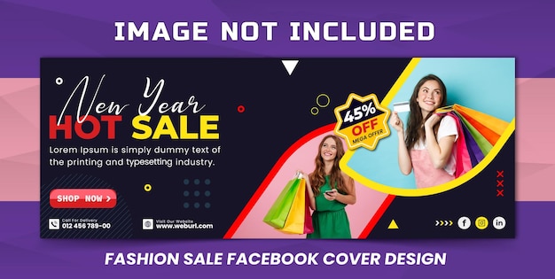 Fashion sale facebook sale social media cover web banner Premium Vector template