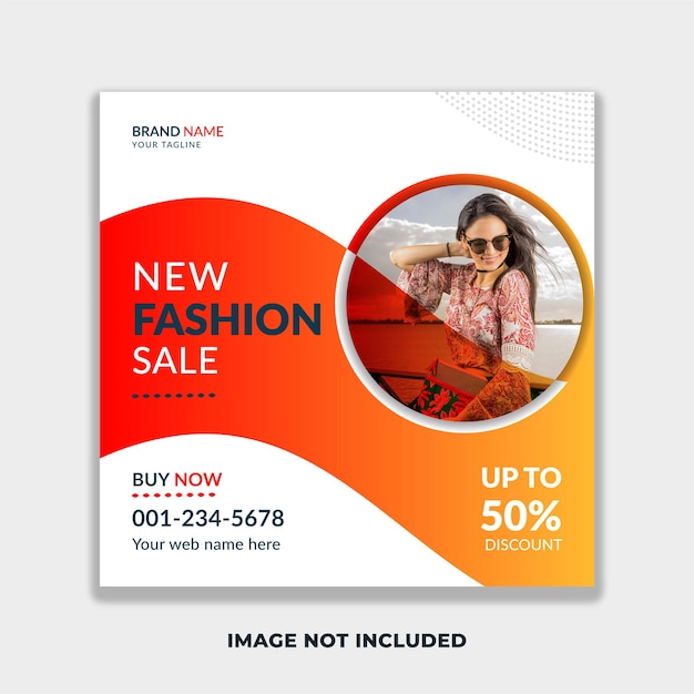 Fashion sale instagram post and social media banner design template