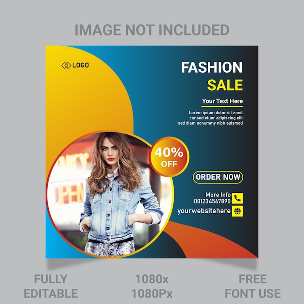 Fashion sale Instagram post and social media banner template