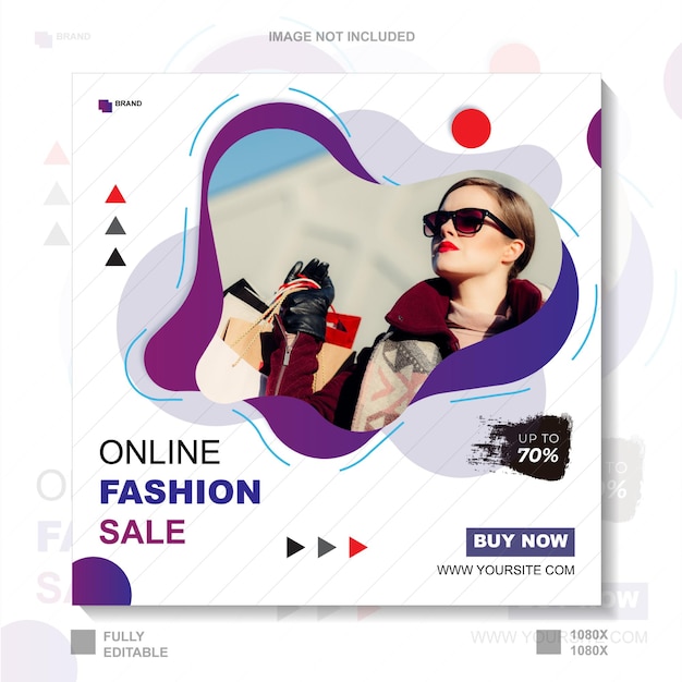 Fashion sale instagram post and social media banner template