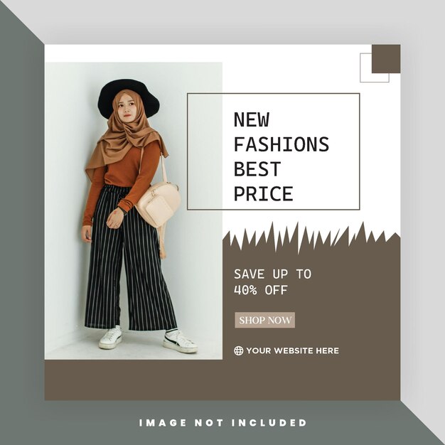 Vector fashion sale instagram post template urban fashion social media post template