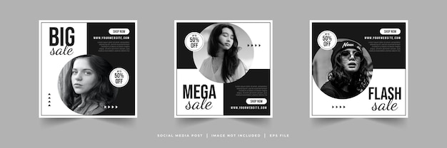 fashion sale instagram social media post template