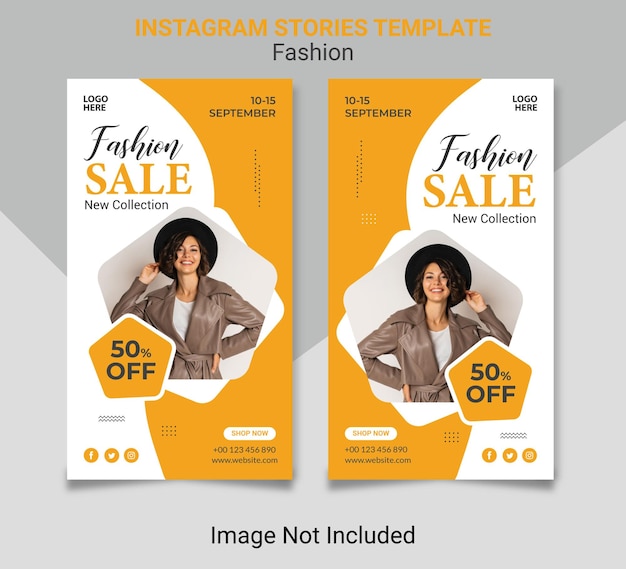 Fashion sale Instagram stories design.