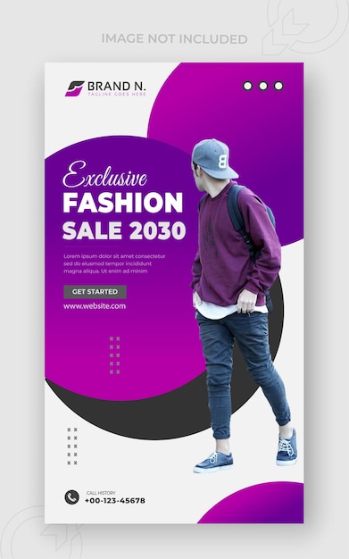 Fashion sale Instagram story and square web banner template design