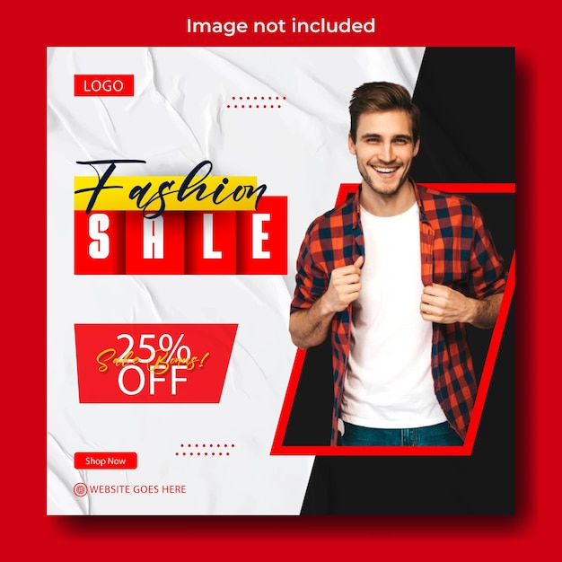 Fashion sale offer ads promotional social media post template design