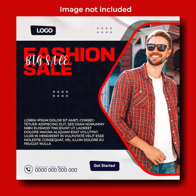 Fashion sale offer ads promotional social media post template design