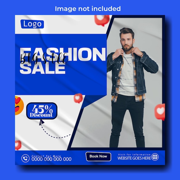 Fashion sale offer ads promotional social media post template design