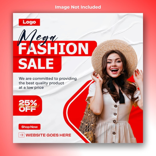 Fashion sale offer ads promotional social media post template design