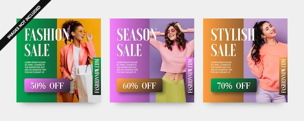 Fashion sale offer social media post templates