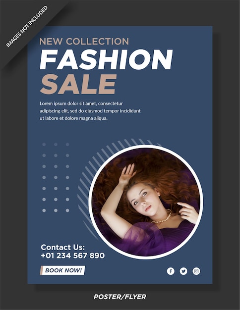 Fashion sale poster template design