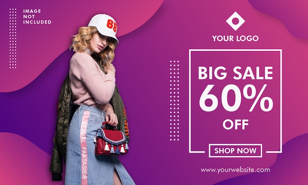 Vector fashion sale promotion banner template