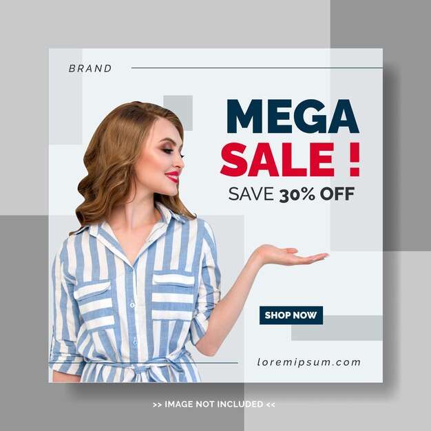 Vector fashion sale promotion social media post template