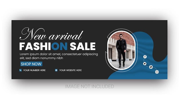 fashion sale social media banner or facebook cover design template