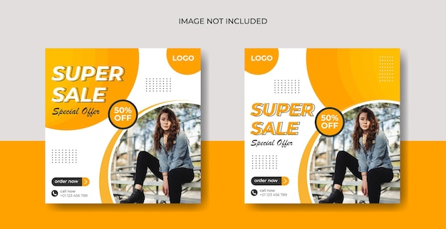 Fashion Sale Social Media Banner or Instagram Fashion Sale Post