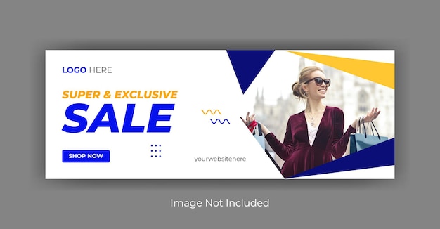 Fashion sale social media banner or social media cover template