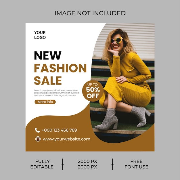 Fashion sale social media banner or social media template ads design