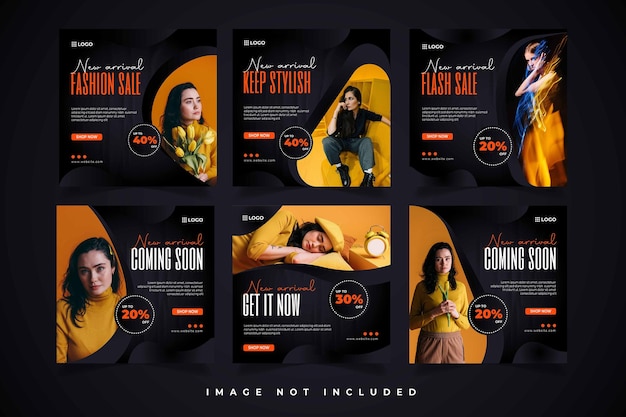 Fashion sale Social media banner template Set